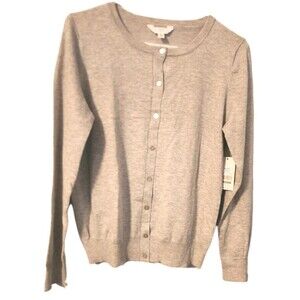 Time & Tru Light Gray Cardigan Size Small